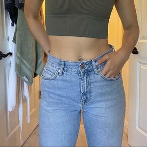 F21 Premium light wash loose leg mom jeans